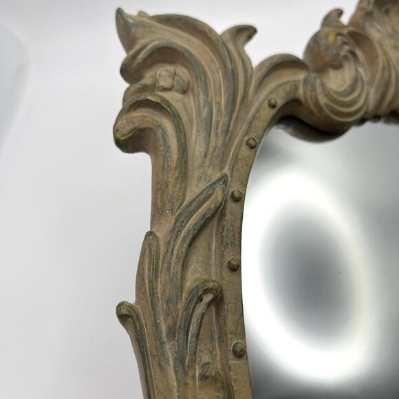 Vintage Baroque Ornate Wall Mirror Resin Frame Acanthus Rococo Hollywood Regency - Picture 7 of 7